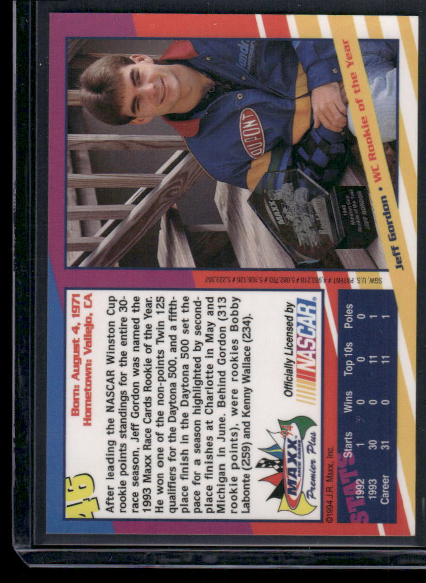 1994 Maxx Premier Plus Jeff Gordon #36 Racing