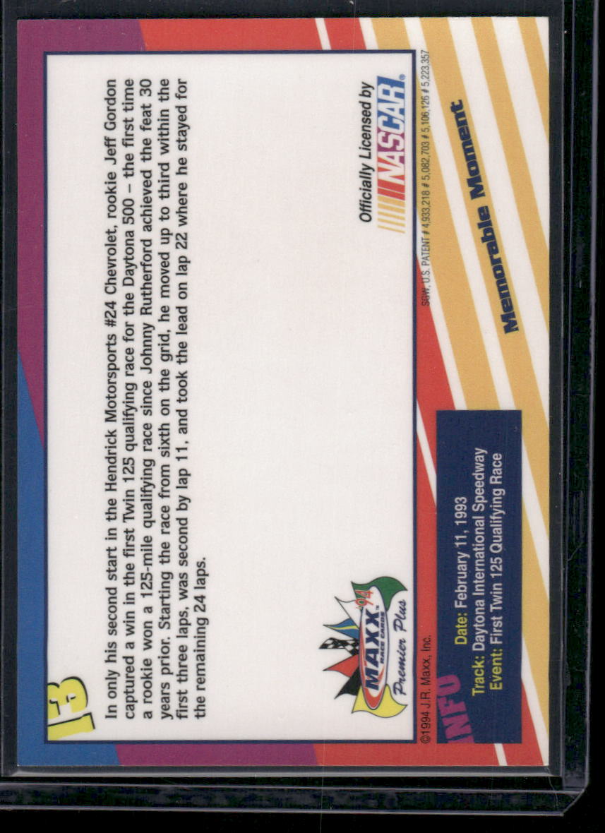 1994 Maxx Premier Plus Jeff Gordon #13 Racing