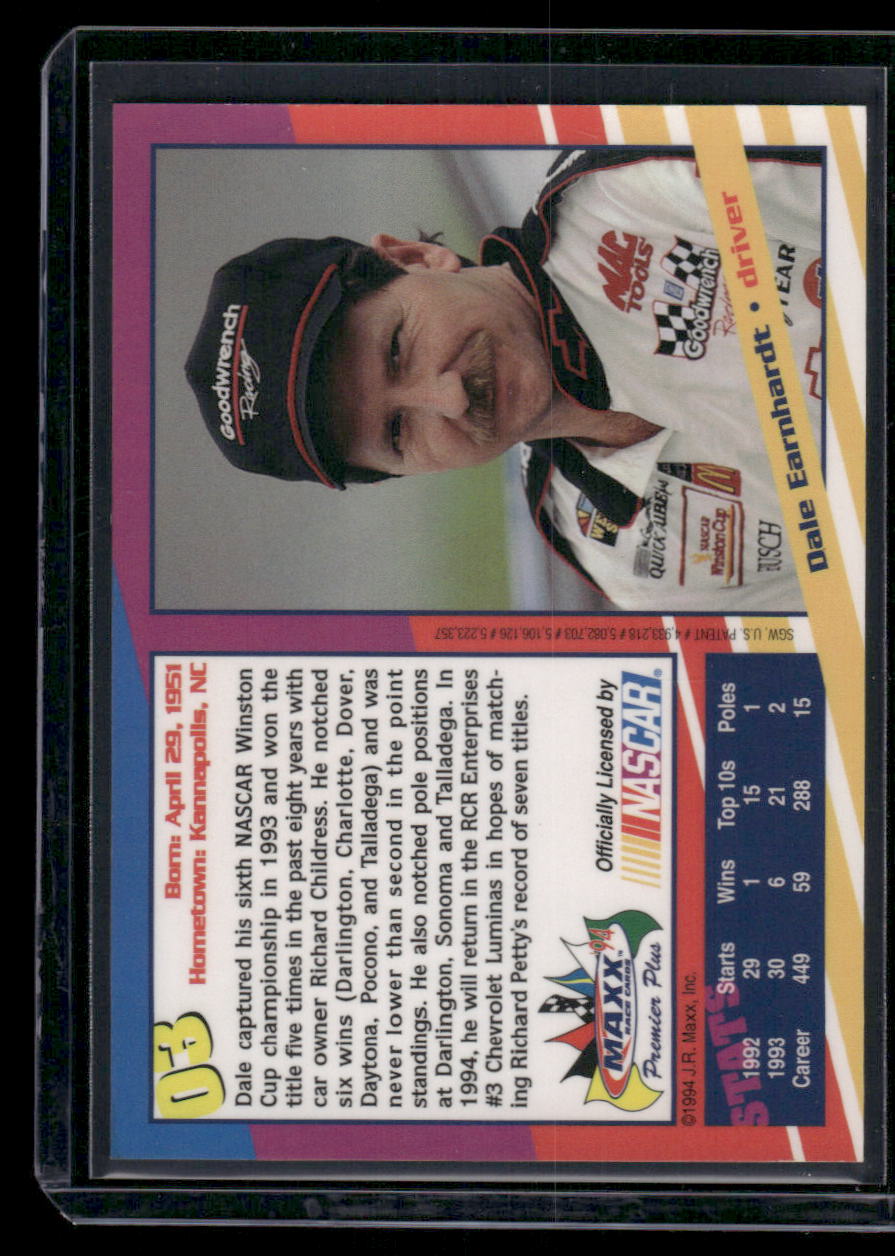 1994 Maxx Premier Plus Dale Earnhardt #51 Auto Racing