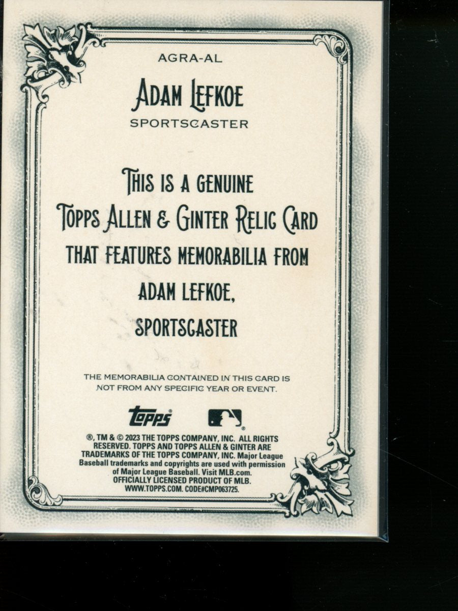 2023 Topps Allen & Ginter Adam Lefkoe #AGRA-AL Memorabilia (Sportscaster)