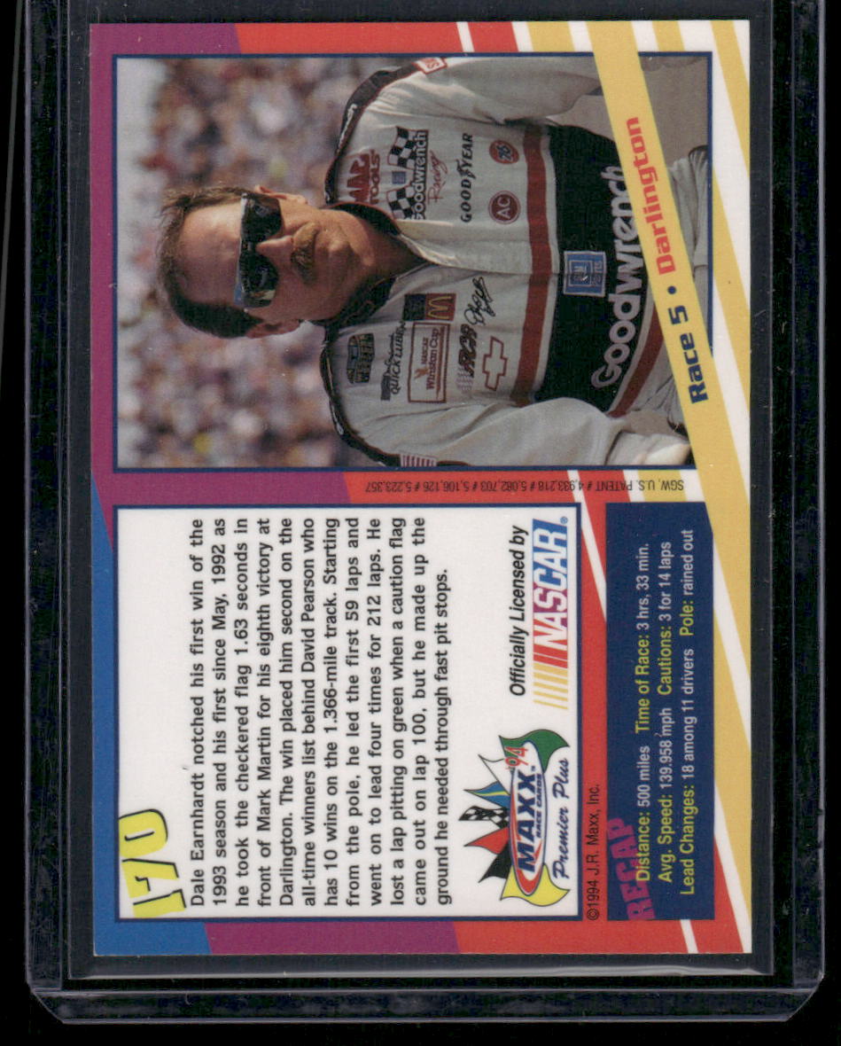 1994 Maxx Premier Plus Dale Earnhardt #5 Auto Racing