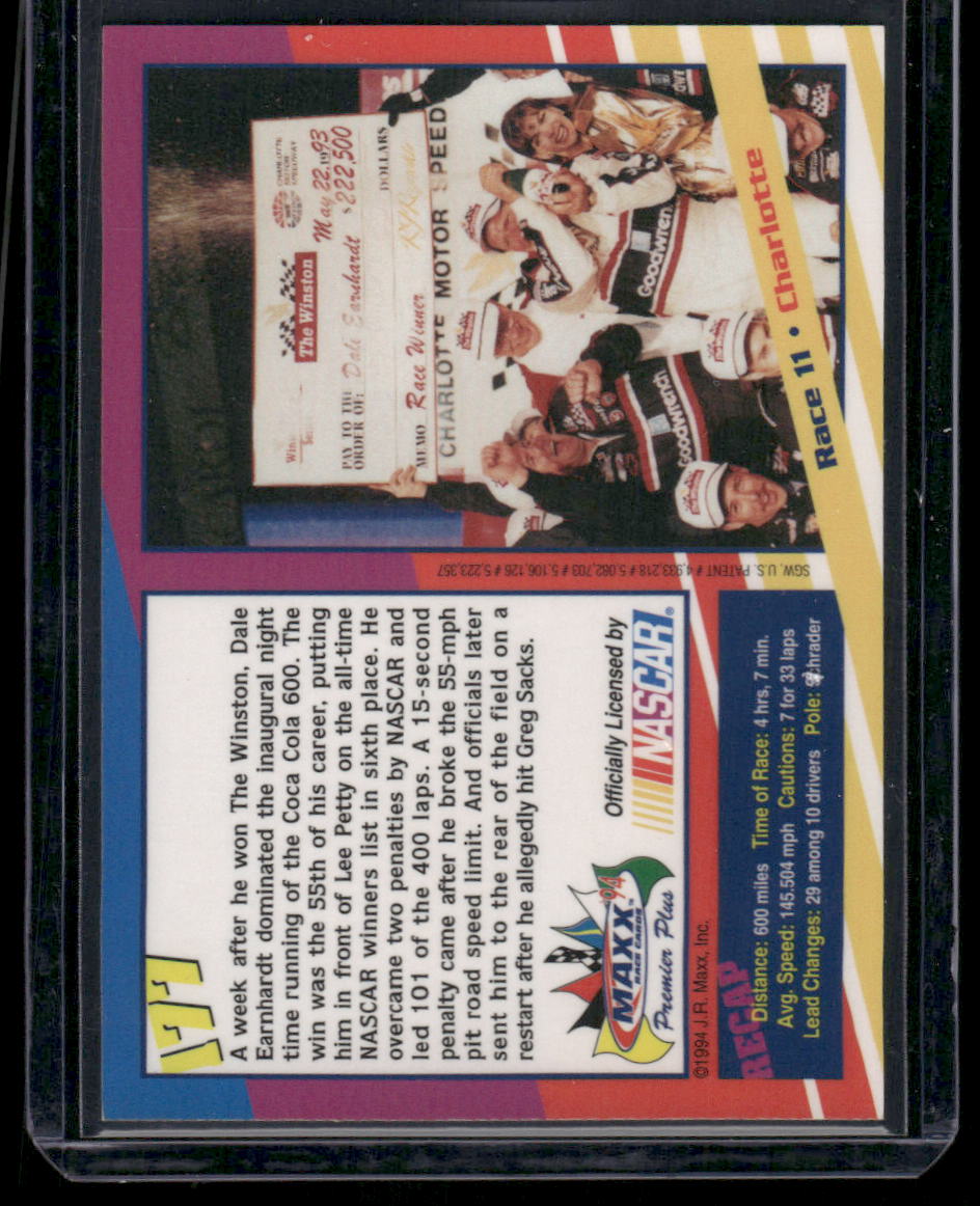 1994 Maxx Premier Plus Dale Earnhardt #147 Auto Racing