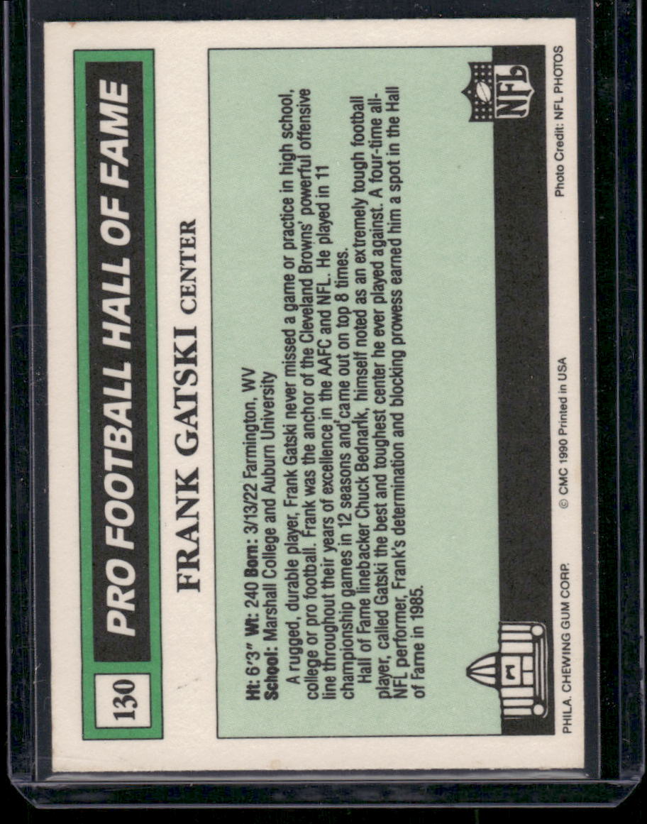 1989 Swell Pro Football Hall of Fame Frank Gatski #130 Football