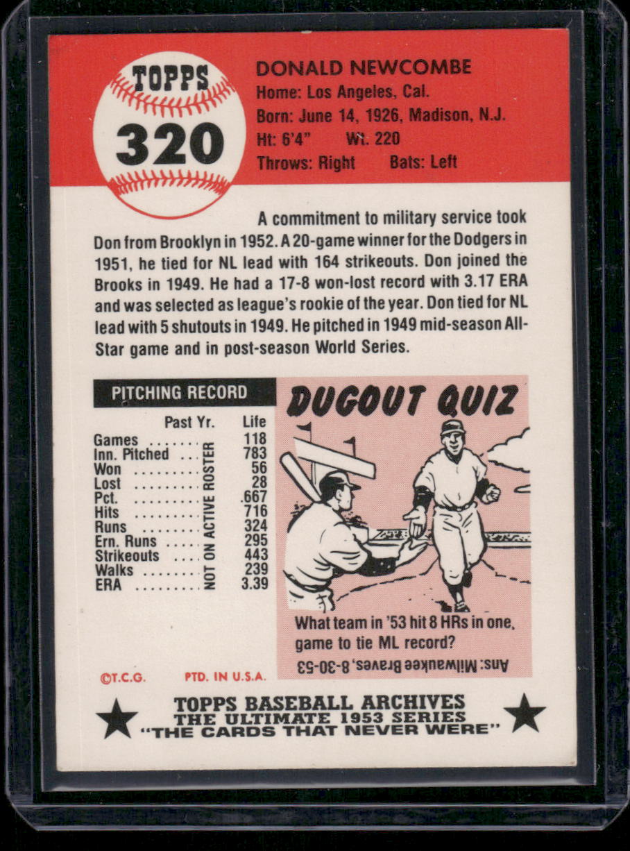 1991 Topps Archives Don Newcombe #320 1953 Reprint Baseball