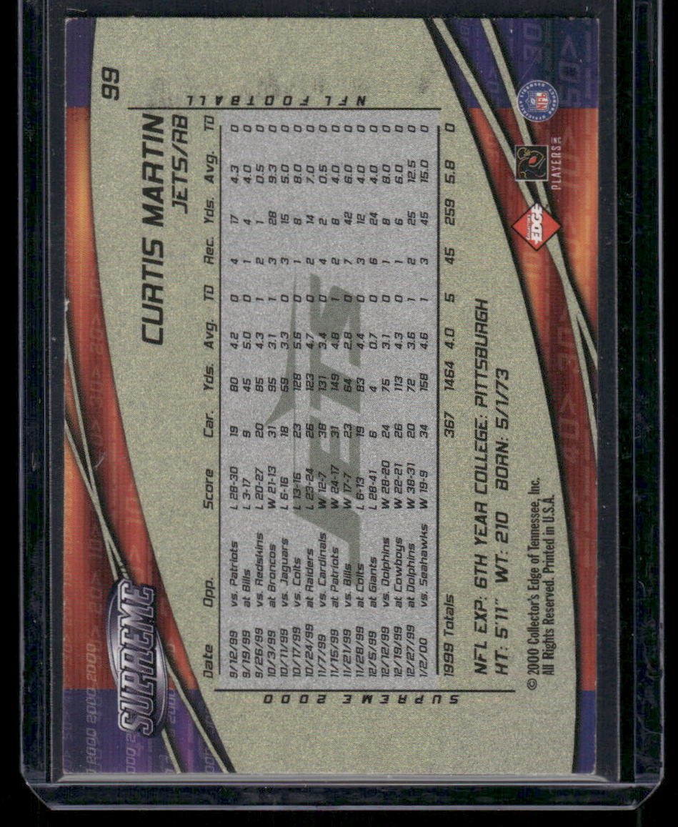 2000 Upper Deck Supreme Curtis Martin #99 Football