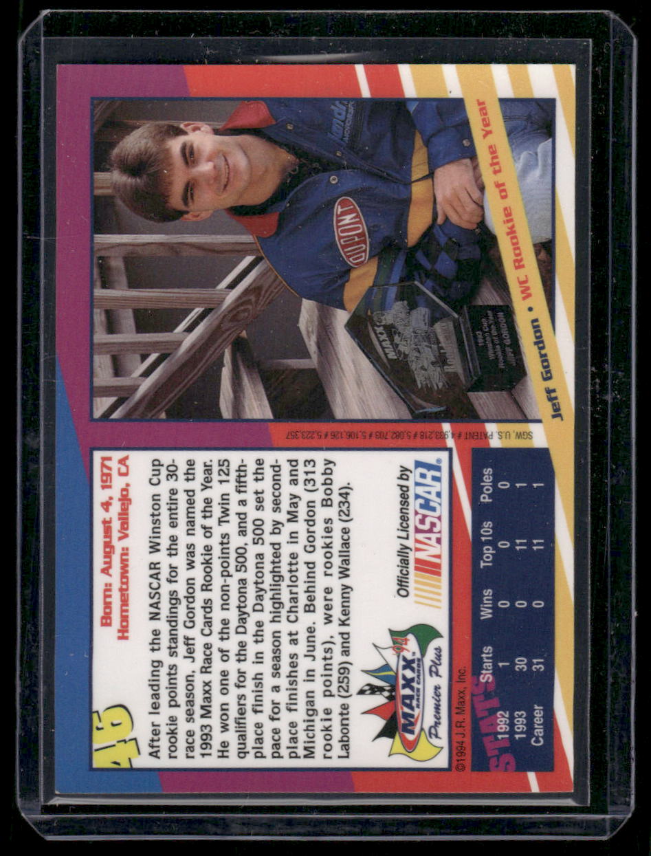 1994 Maxx Premier Plus Jeff Gordon #45 Racing