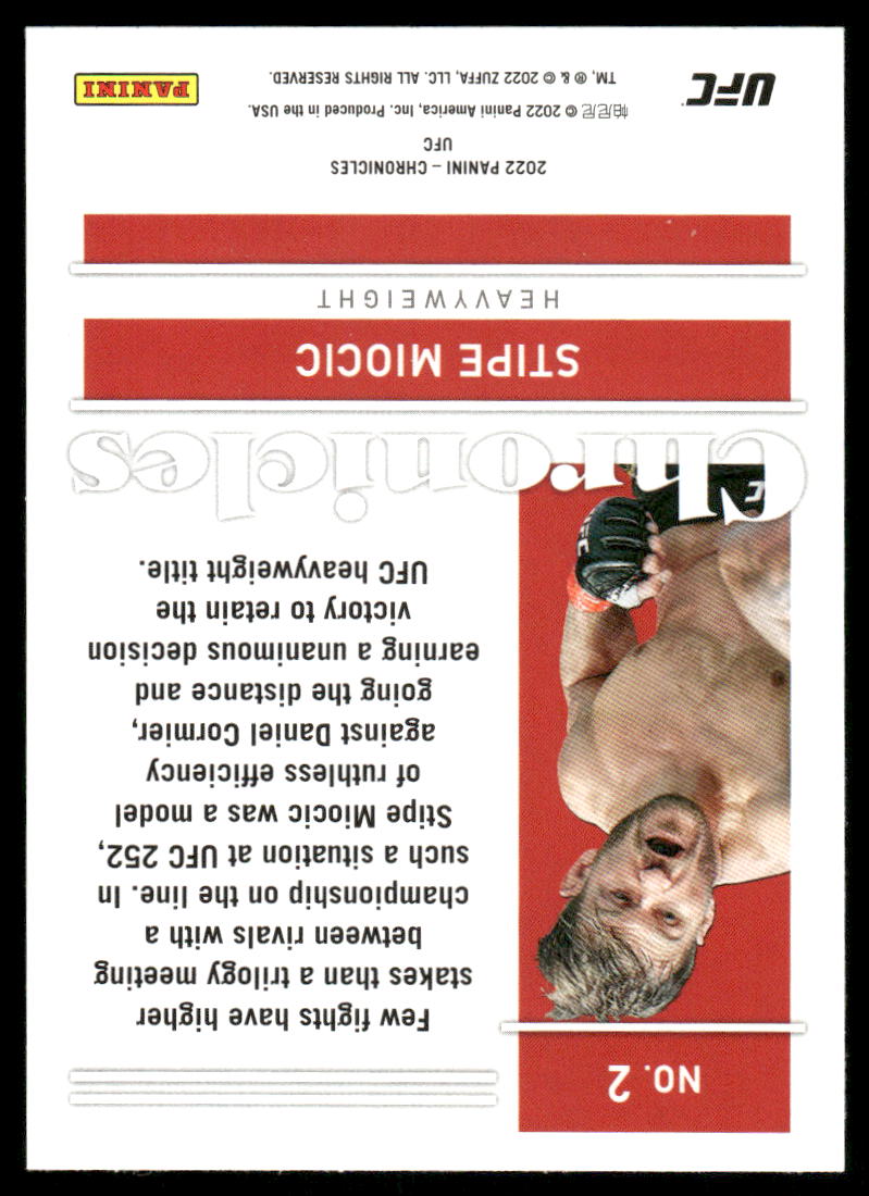 2022 Panini Chronicles UFC Stipe Miocic #2 Mixed Martial Arts (MMA)