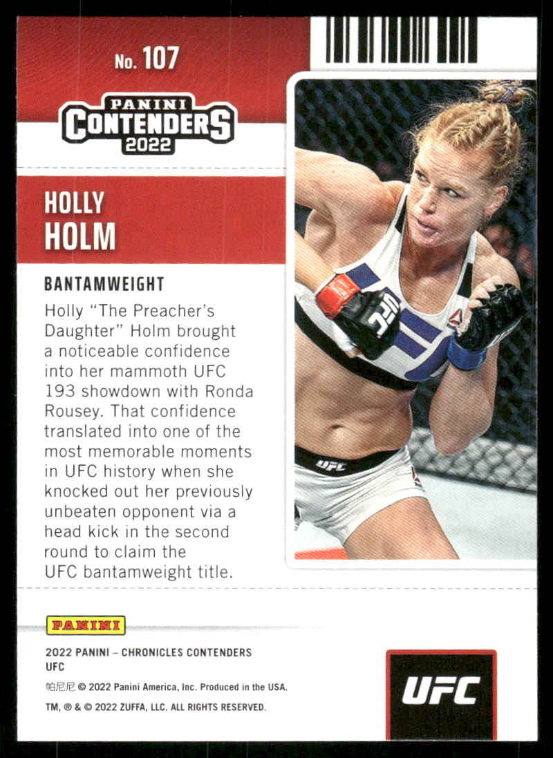 2022 Panini Contenders Holly Holm #107 Mixed Martial Arts (MMA)