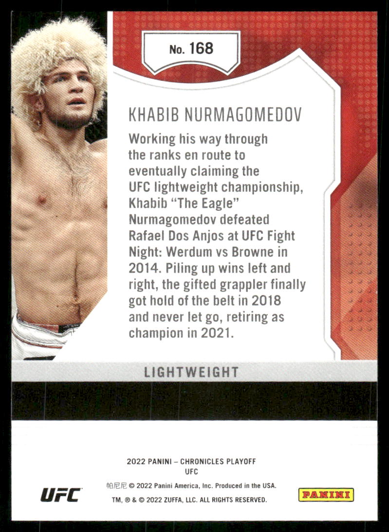 2022 Panini Chronicles Playoff UFC Khabib Nurmagomedov #168 (MMA)