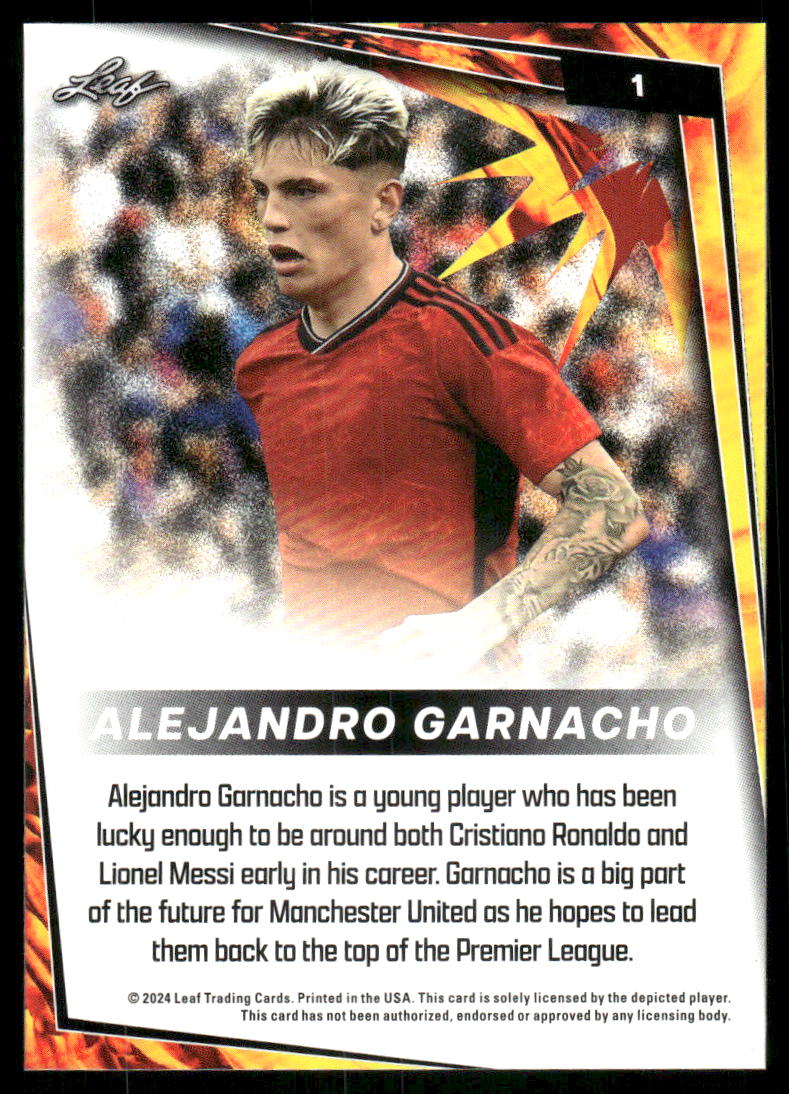 2024 Leaf Alejandro Garnacho #1 Red Soccer