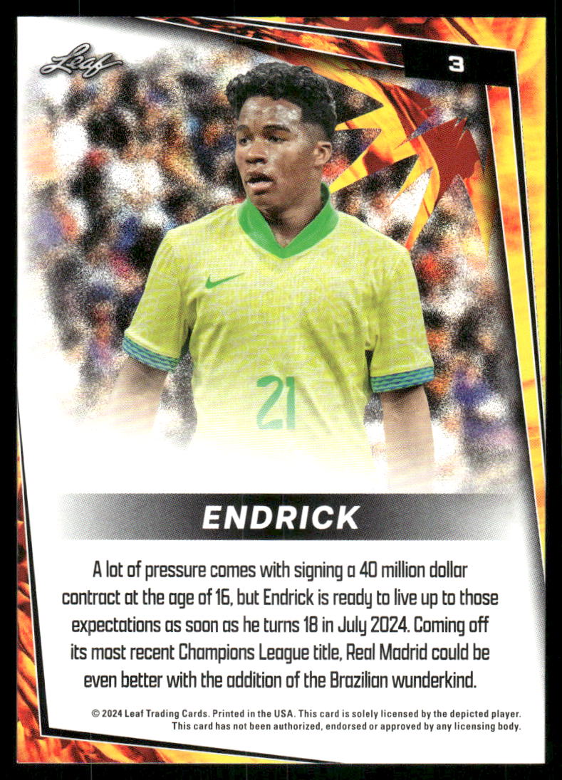 2024 Leaf Endrick #3 Red Soccer