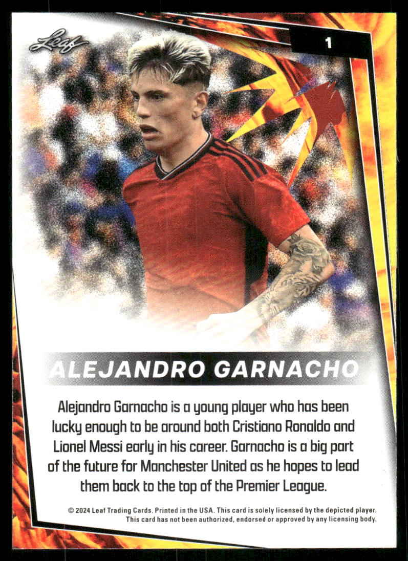 2024 Leaf Alejandro Garnacho #1 White Soccer