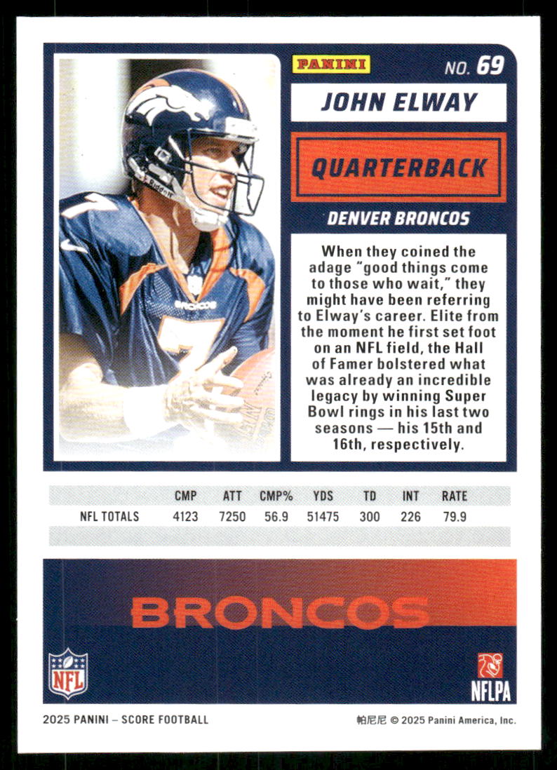 2025 Panini Score John Elway #69 Football