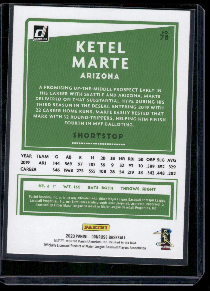 2020 Donruss Ketel Marte #78 Baseball