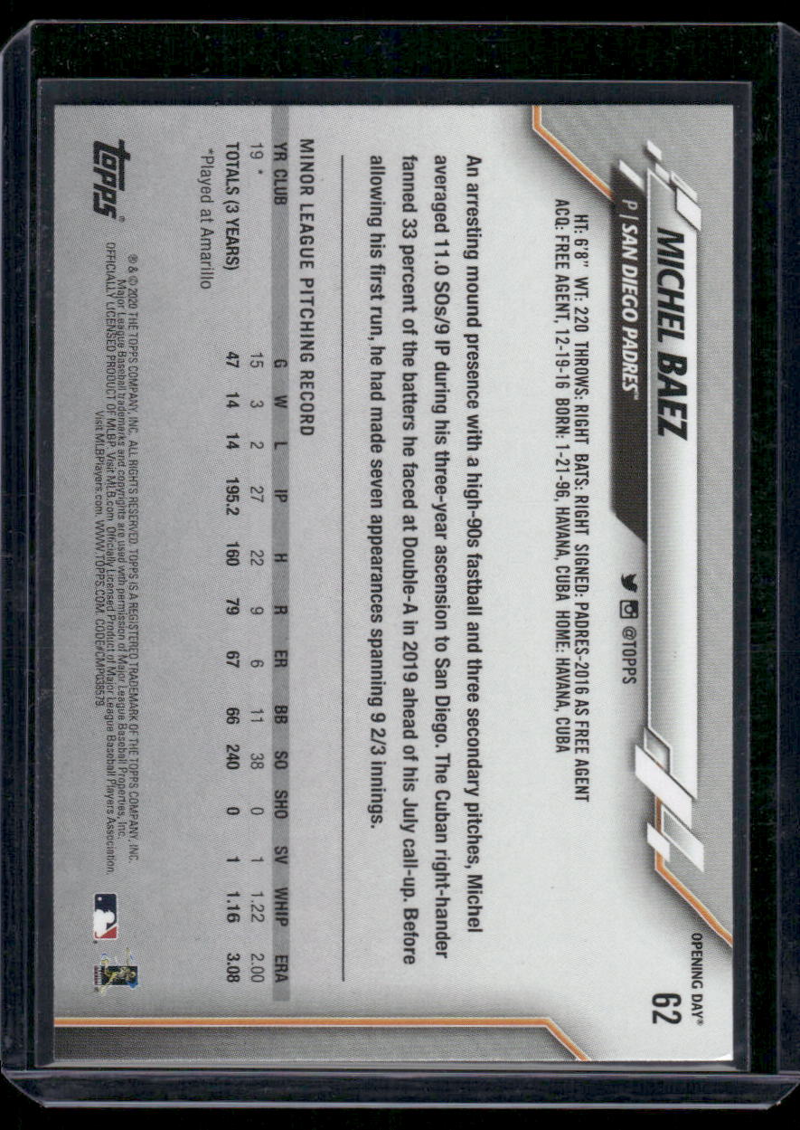2020 Topps Opening Day Michel Baez #62 RC Baseball