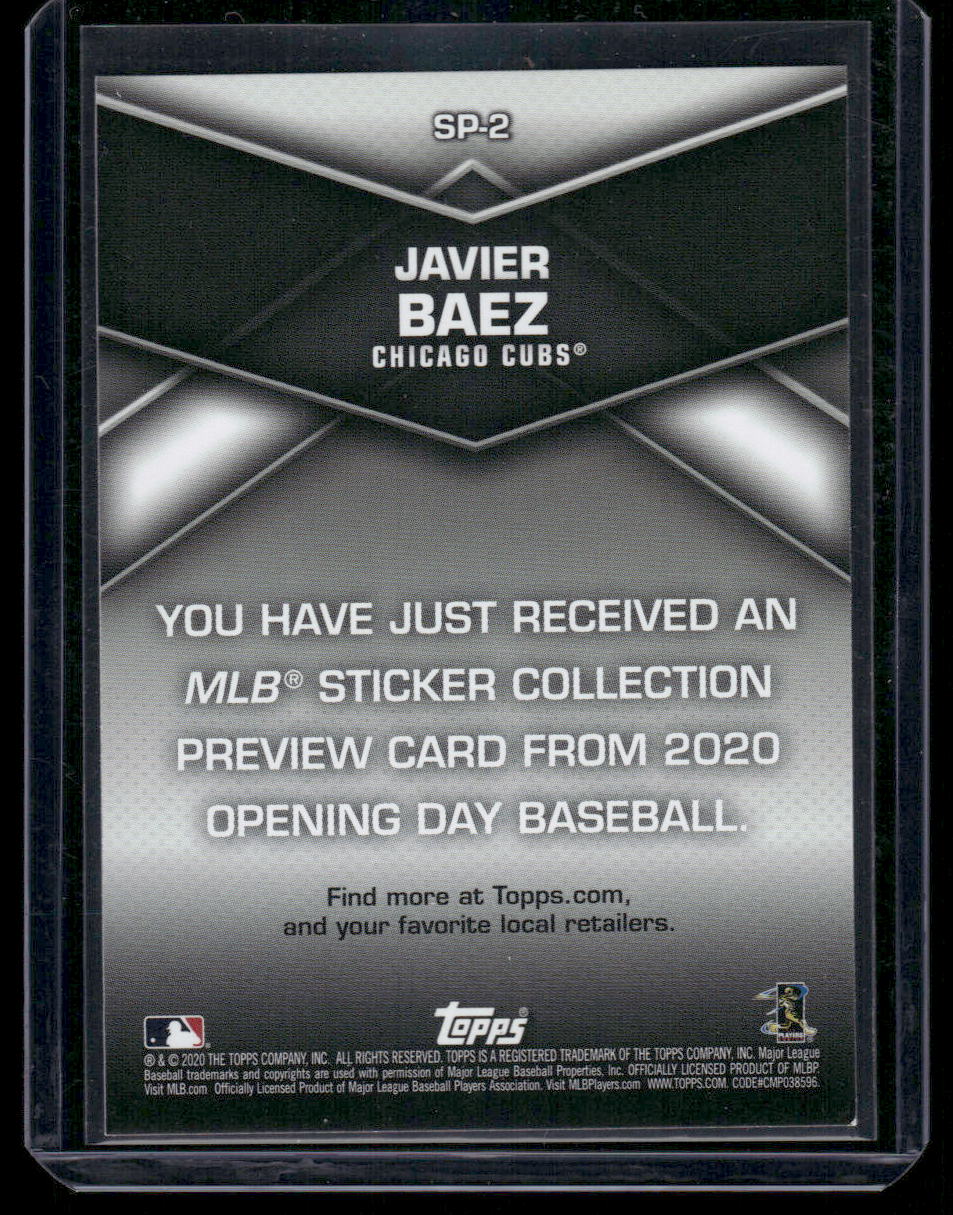 2020 Topps MLB Sticker Collection Preview Javier Baez #SP-2 Baseball