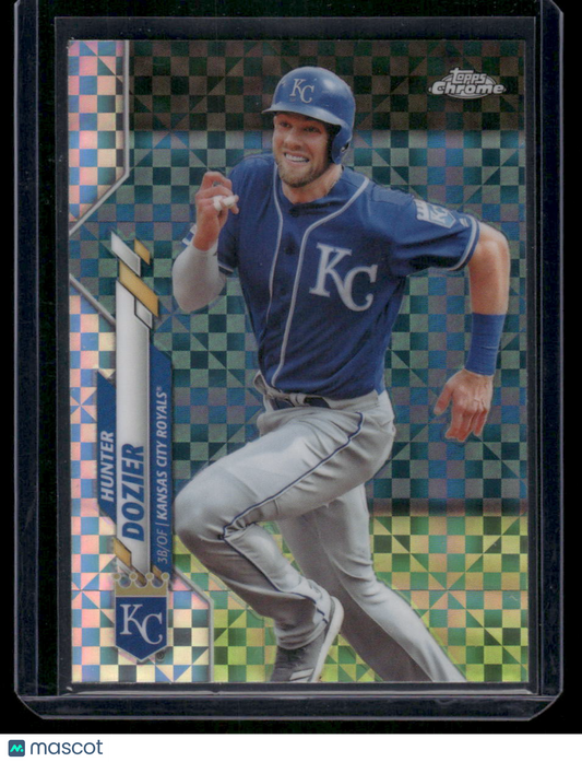2020 Topps Chrome Hunter Dozier #C3 Checkerboard Refractor Baseball