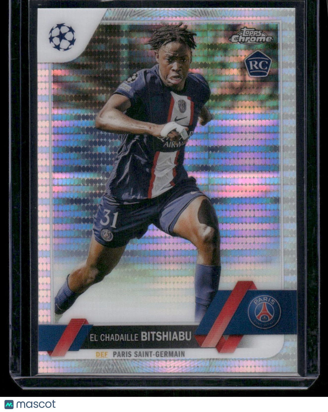 2023 Topps Chrome El Chadaille Bitshiabu #61 Refractor RC Soccer
