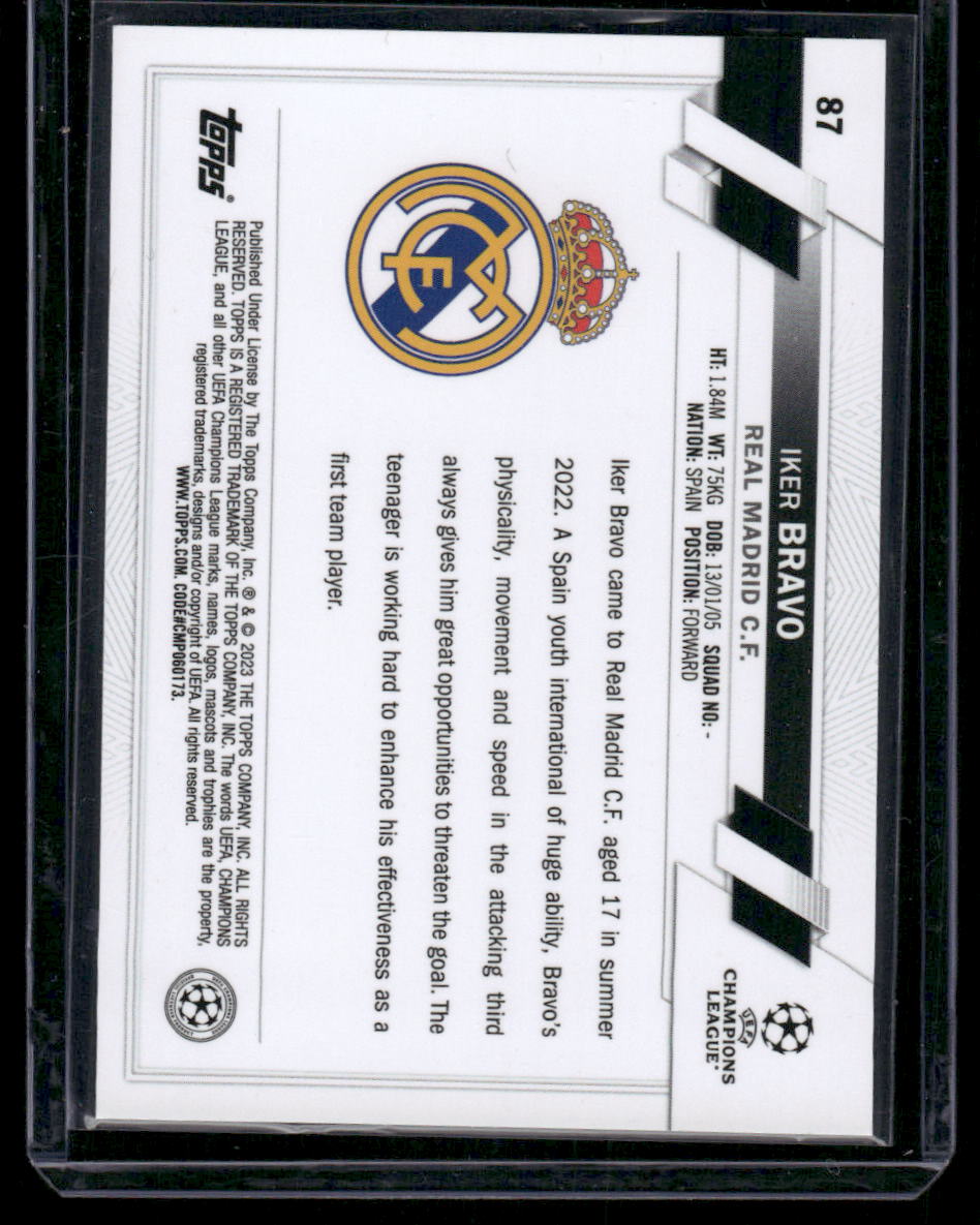 2023 Topps Chrome UEFA Champions League Future Stars Iker Bravo #87 Soccer
