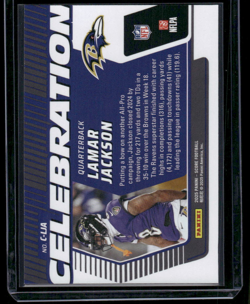 2020 Panini Score Celebration Lamar Jackson #CLJA Football
