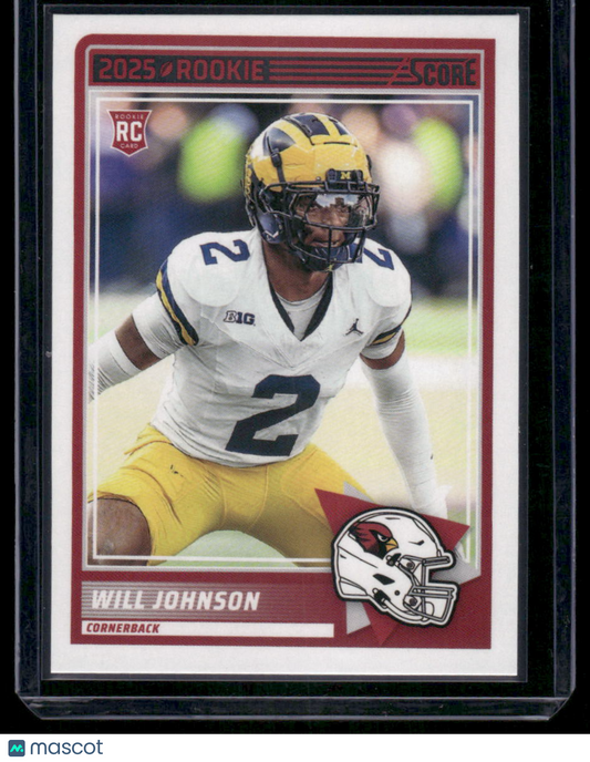 2025 Panini Score Rookie Will Johnson #11 RC Football