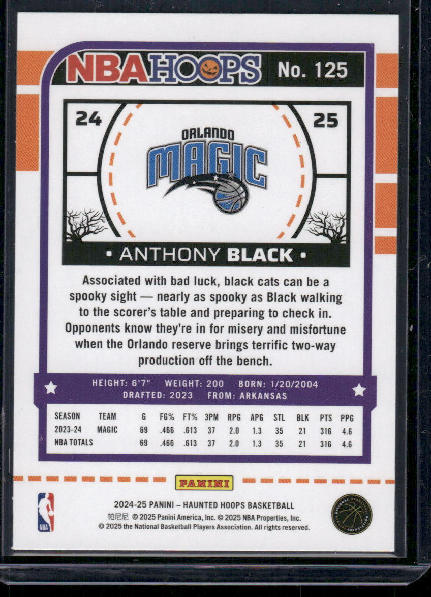 2024-25 Panini NBA Hoops Anthony Black #125 Basketball