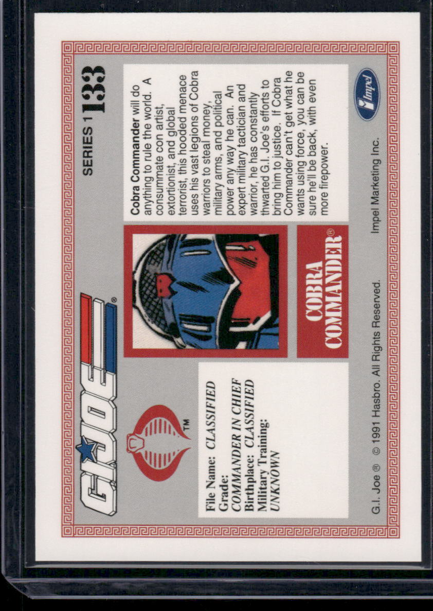 1991 Impel G.I. Joe Series 1 Cobra Commander #133