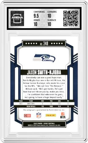 2023 Score Jaxon Smith-Njigba #348 Rke. Sig. Artist Proof 21/35 RC Auto AC 10