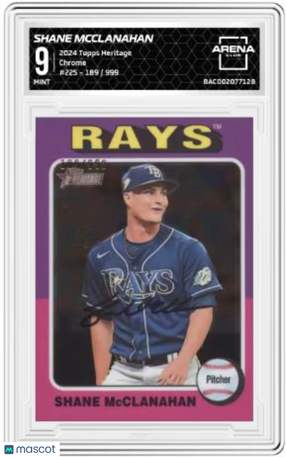 2024 Topps Heritage Shane McClanahan #225 Chrome 189/999 Baseball Arena Club 9