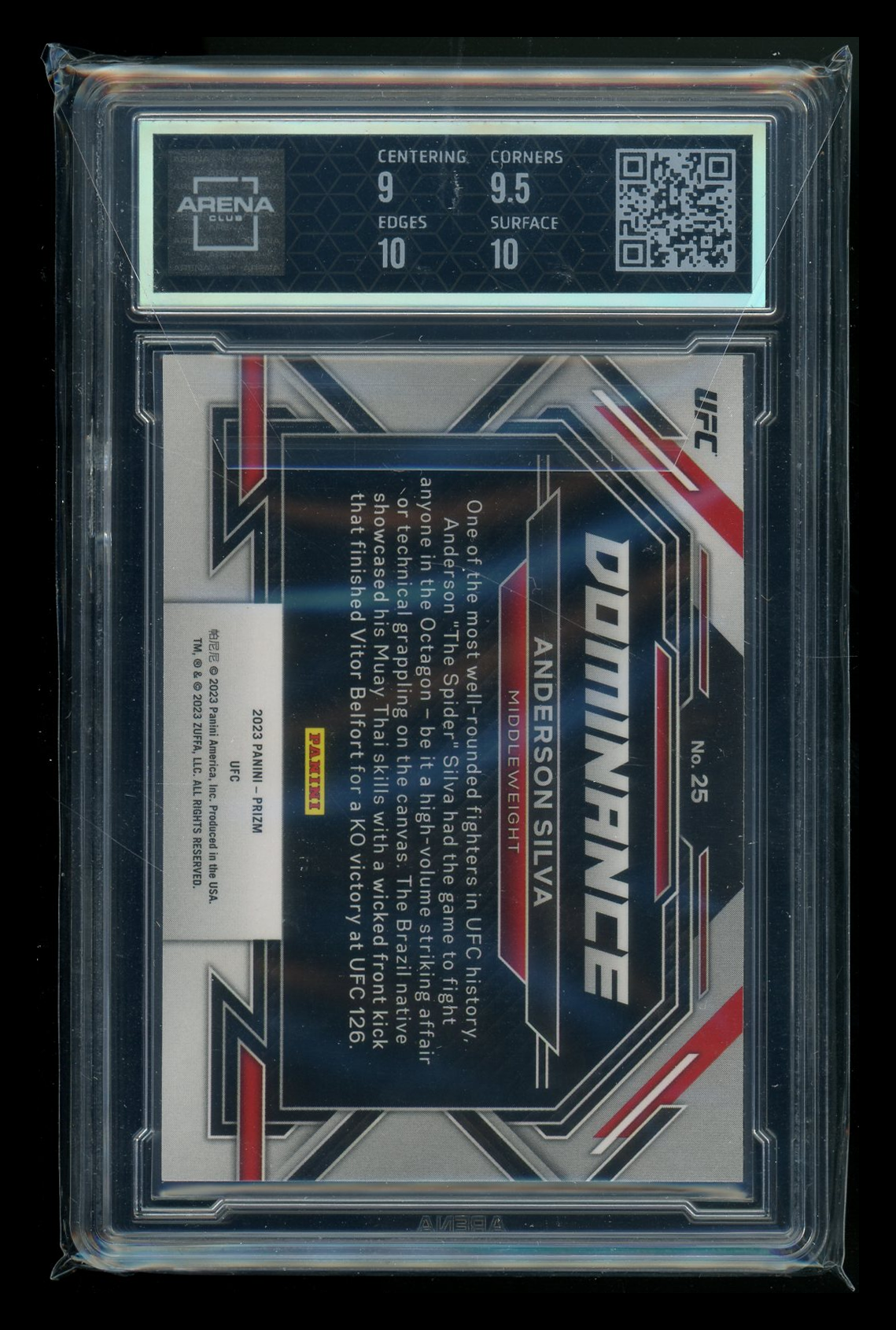 2023 Panini Prizm Dominance Anderson Silva #25 MMA Arena Club 9.5