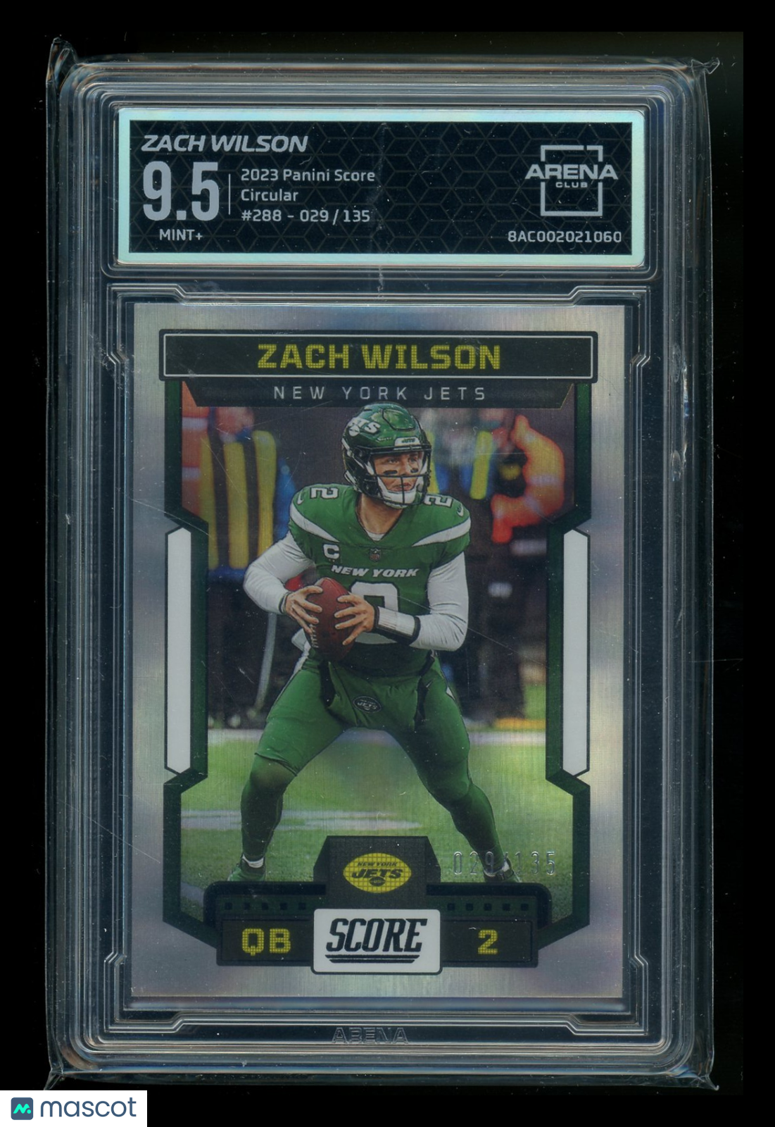 2023 Panini Score Circular Zach Wilson #288 029/135 Football Arena Club 9.5