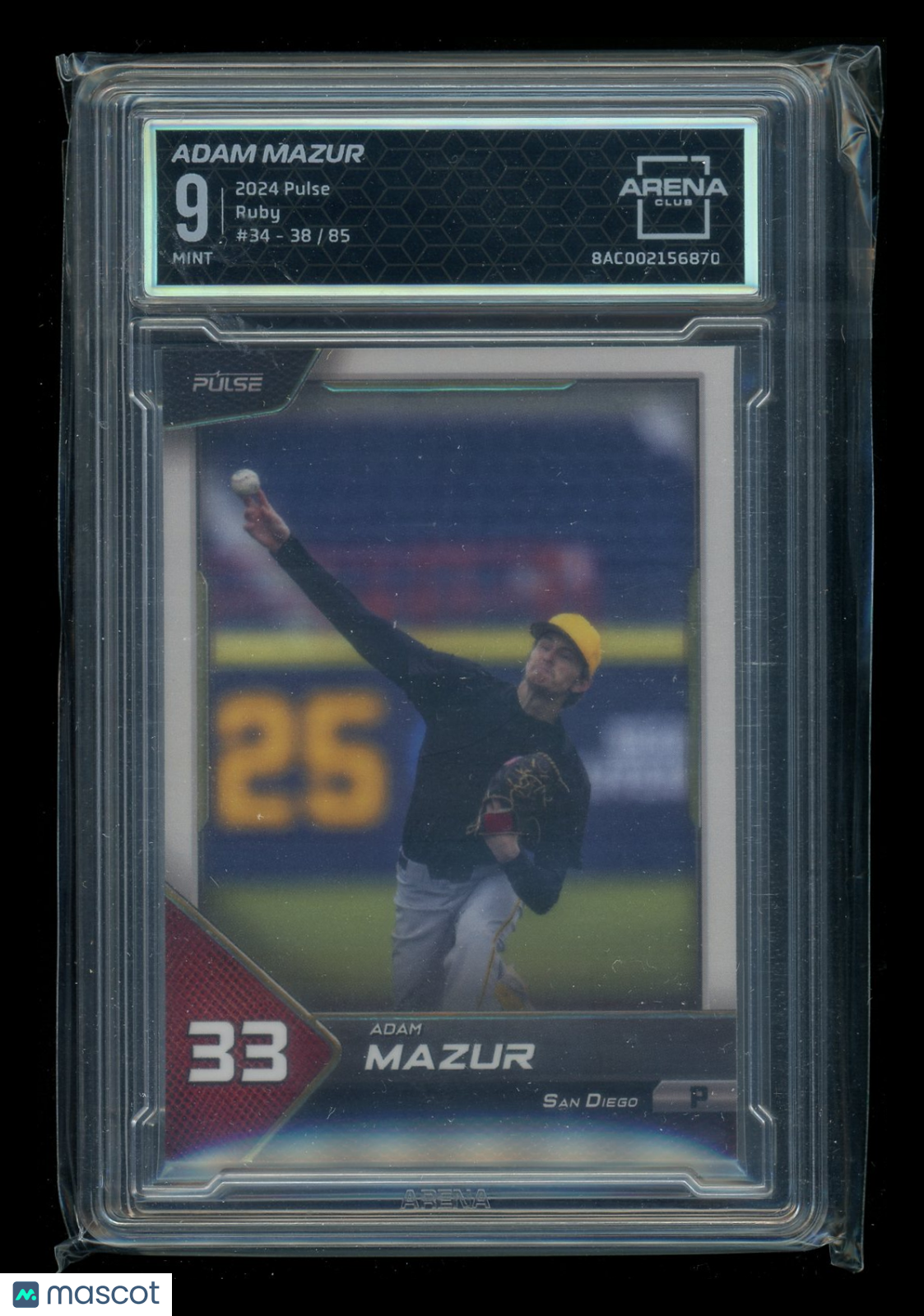 2024 Pulse Adam Mazur #34 Ruby 38/85 Baseball Arena Club 9