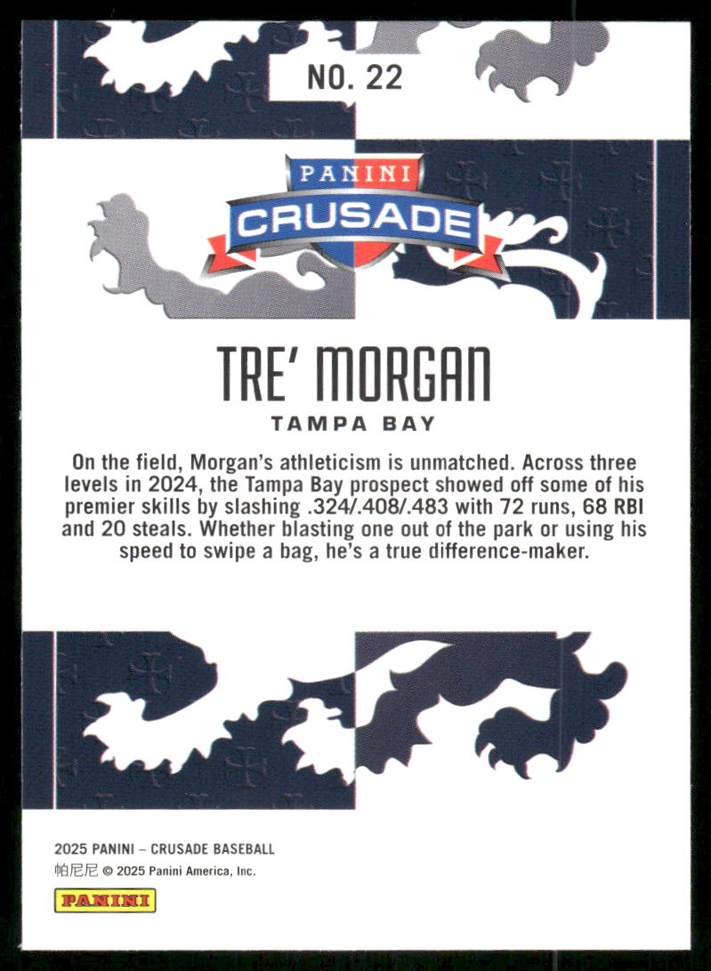 2025 Panini Crusade Baseball Tre' Morgan #22 Baseball