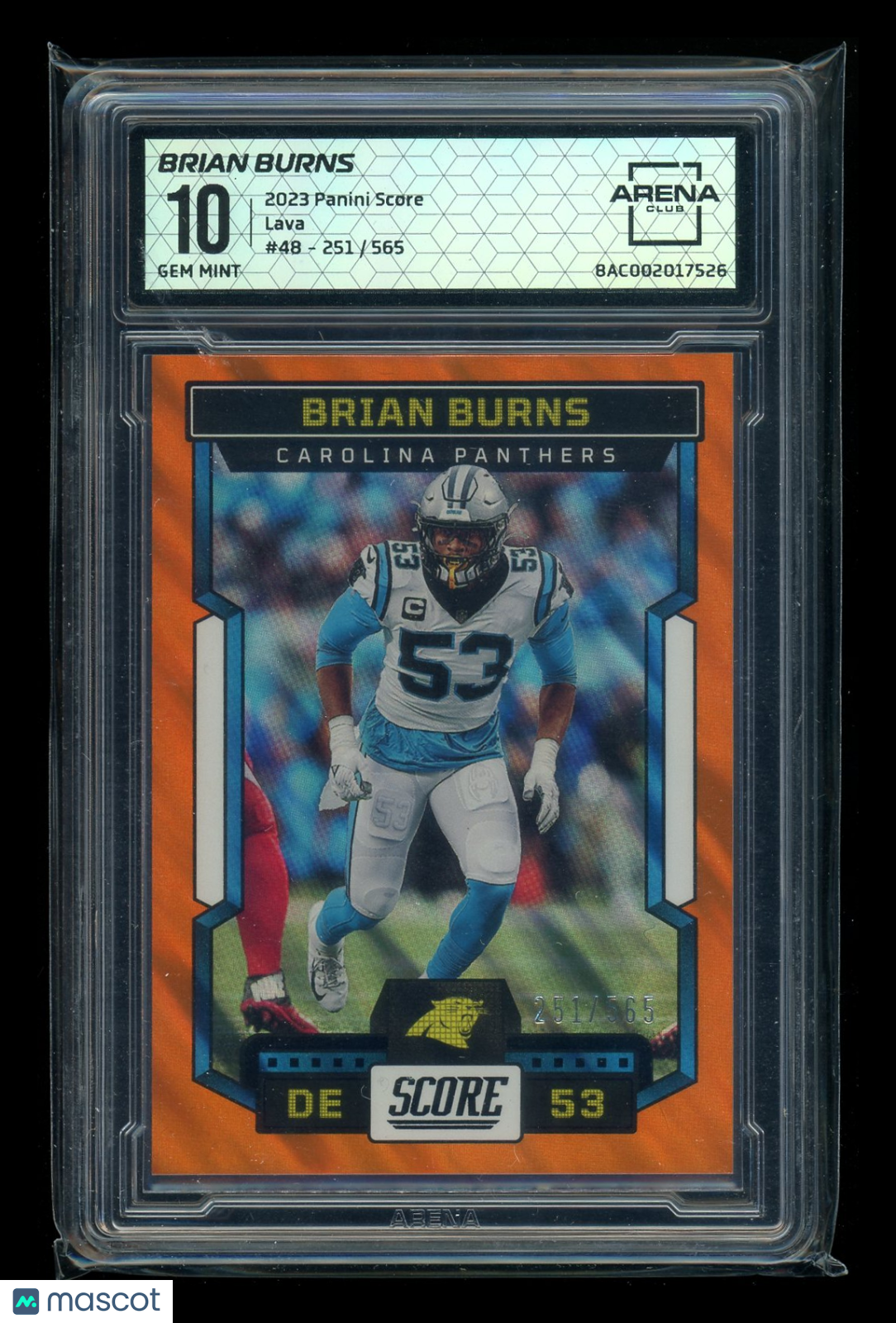 2023 Panini Score Lava Brian Burns #48 251/565 Football Arena Club 10