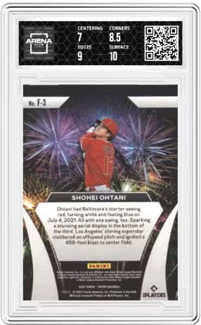 2022 Panini Prizm Shohei Ohtani #F-3 Fireworks Baseball AC 7.5