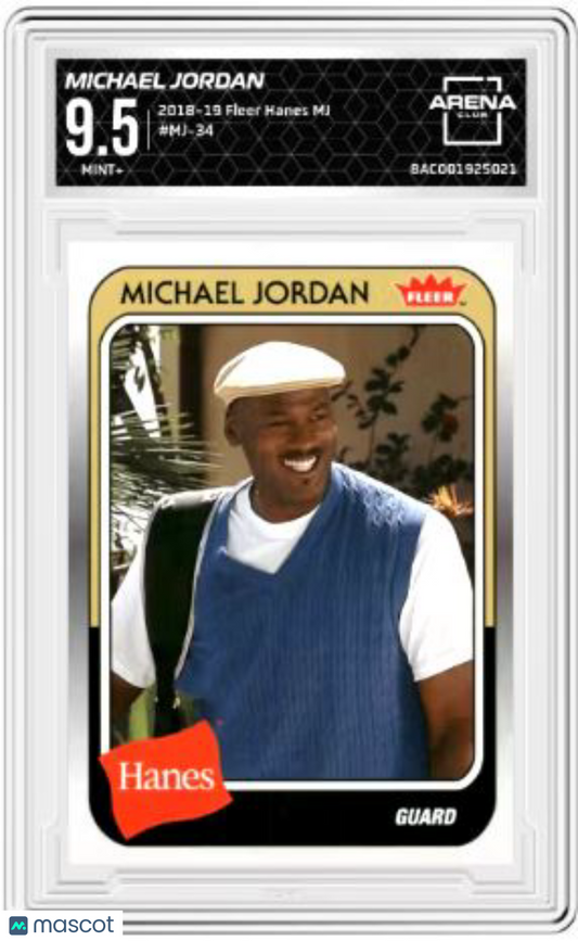 2018-19 Fleer Hanes MJ Michael Jordan #MJ-34 Basketball Arena Club 9.5