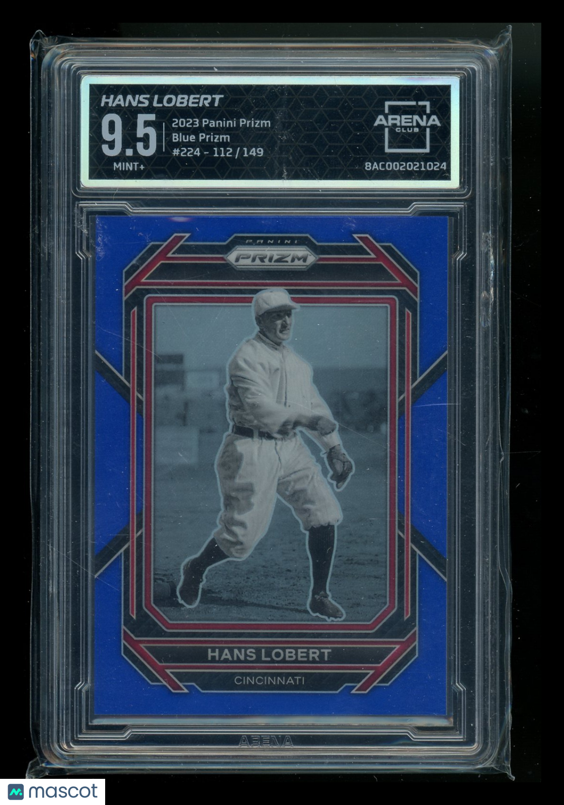 2023 Panini Prizm Blue Prizm Hans Lobert #224 112/149 Baseball Arena Club 9.5
