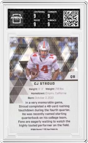 2021 Super Glow CJ Stroud #16 1st Ever Football AC 9