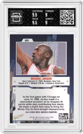2022 Metal Universe Champions Michael Jordan #001 Basketball Arena Club 9.5