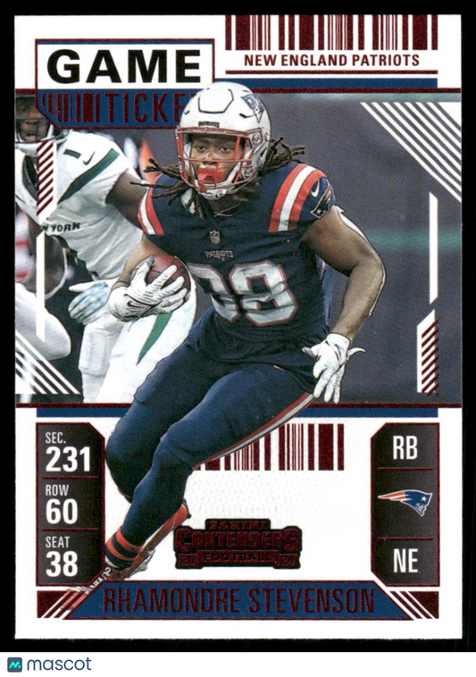 2025 Panini Contenders Football Rhamondre Stevenson #68 Red Football