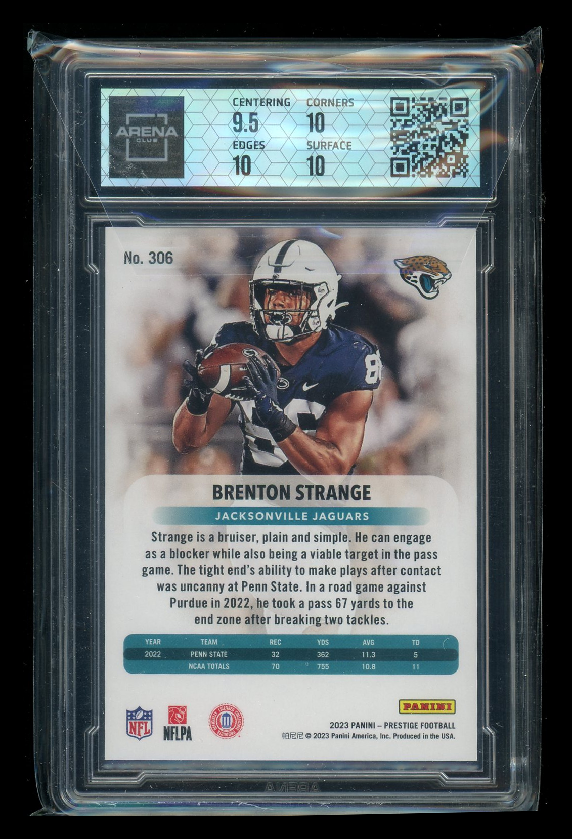 2023 Panini Prestige Xtra Points Prem Purple Brenton Strange #306 91/99 RC AC 10