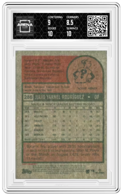 2024 Topps Heritage Julio Rodriguez #286 Chrome Silver Refractor 184/375 AC 9