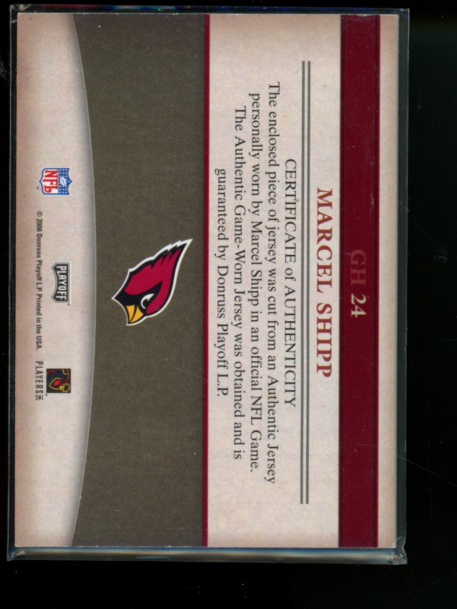 2006 Playoff Prestige Gridiron Heritage Marcel Shipp #GH 24 Jersey Patch