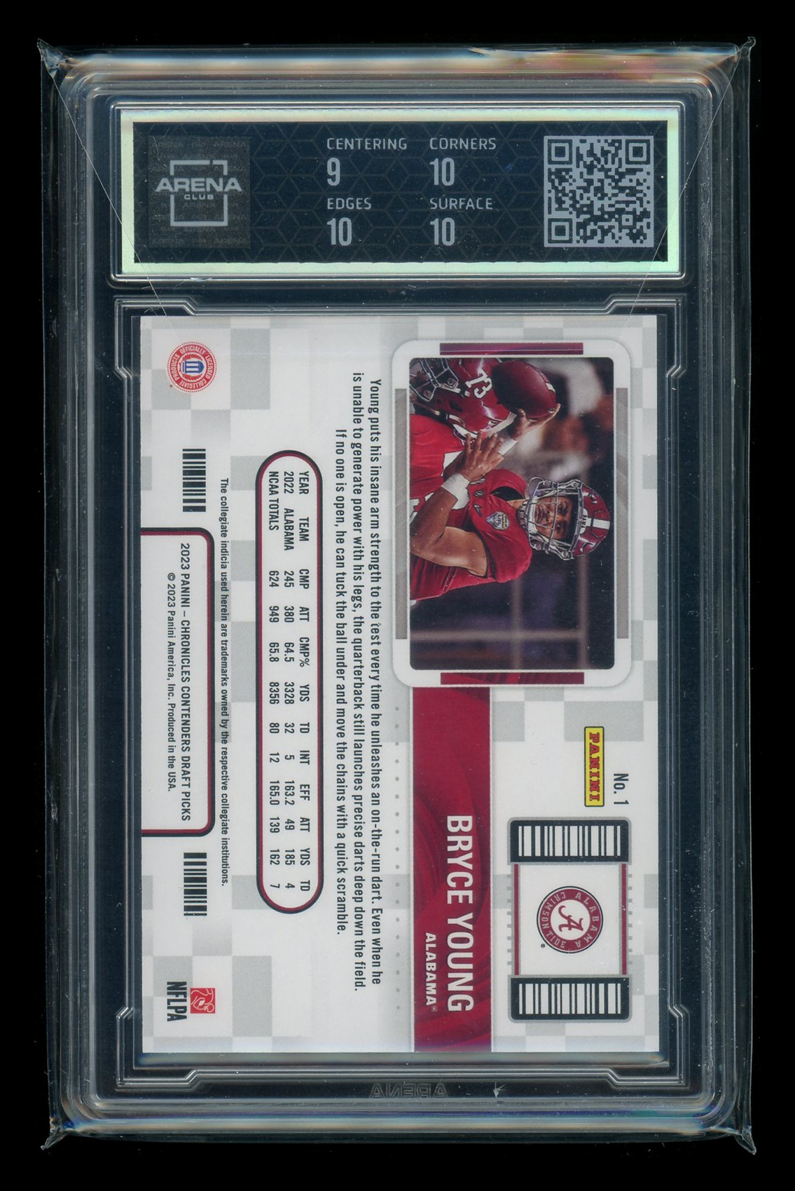 2023 Chronicles Draft Picks Contenders Ticket Blue Bryce Young 84/99 AC 9.5