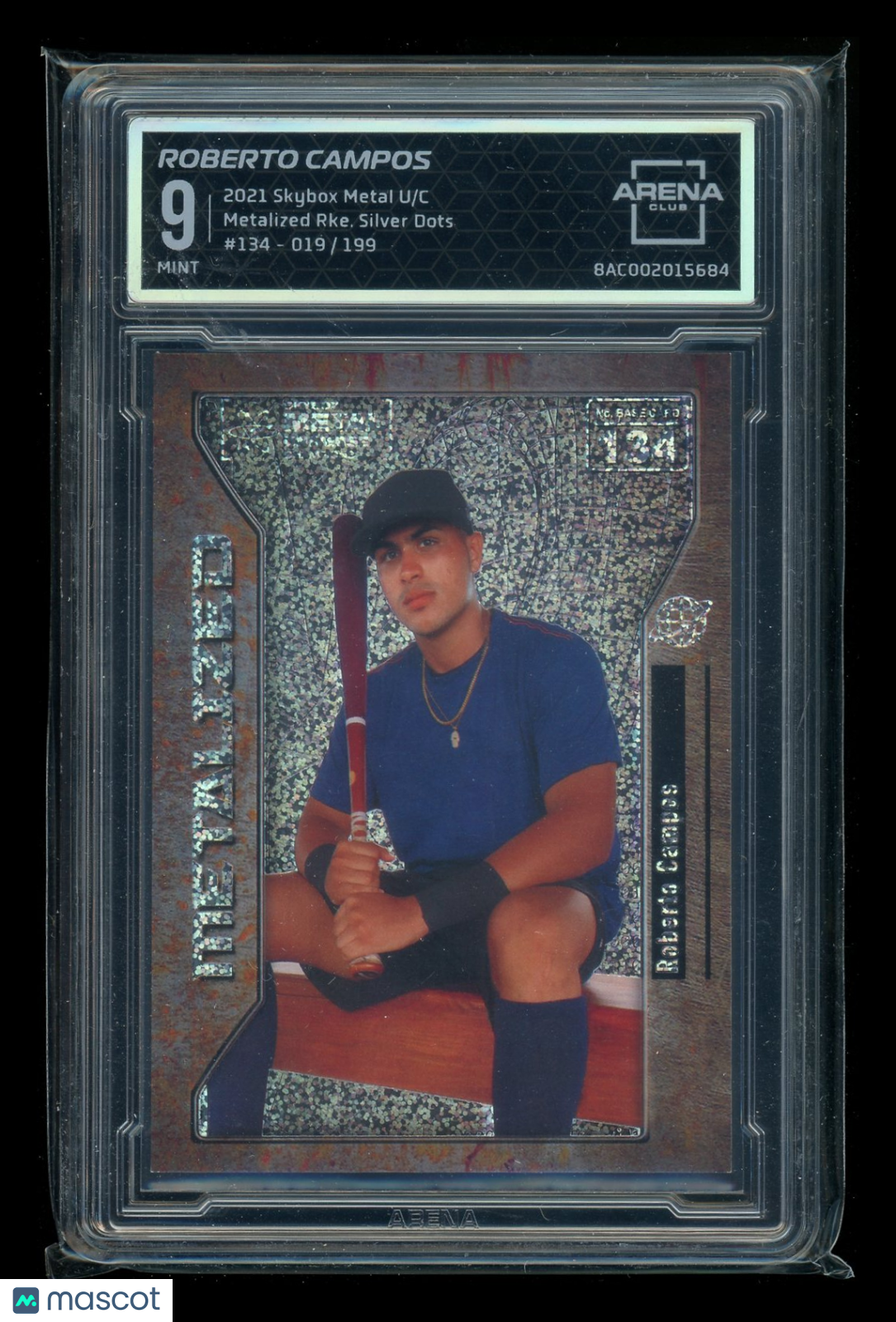 2021 Skybox Metal Universe Rice Silver Dots Roberto Campos #134 019/199 AC 9