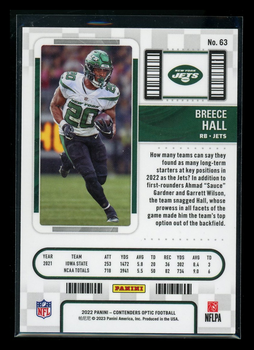 2023 Panini Contenders Optic Football Breece Hall #63 RC Football