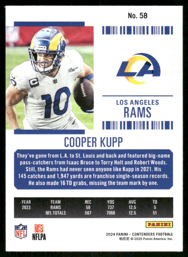 2024 Panini Contenders Football Cooper Kupp #58 Football