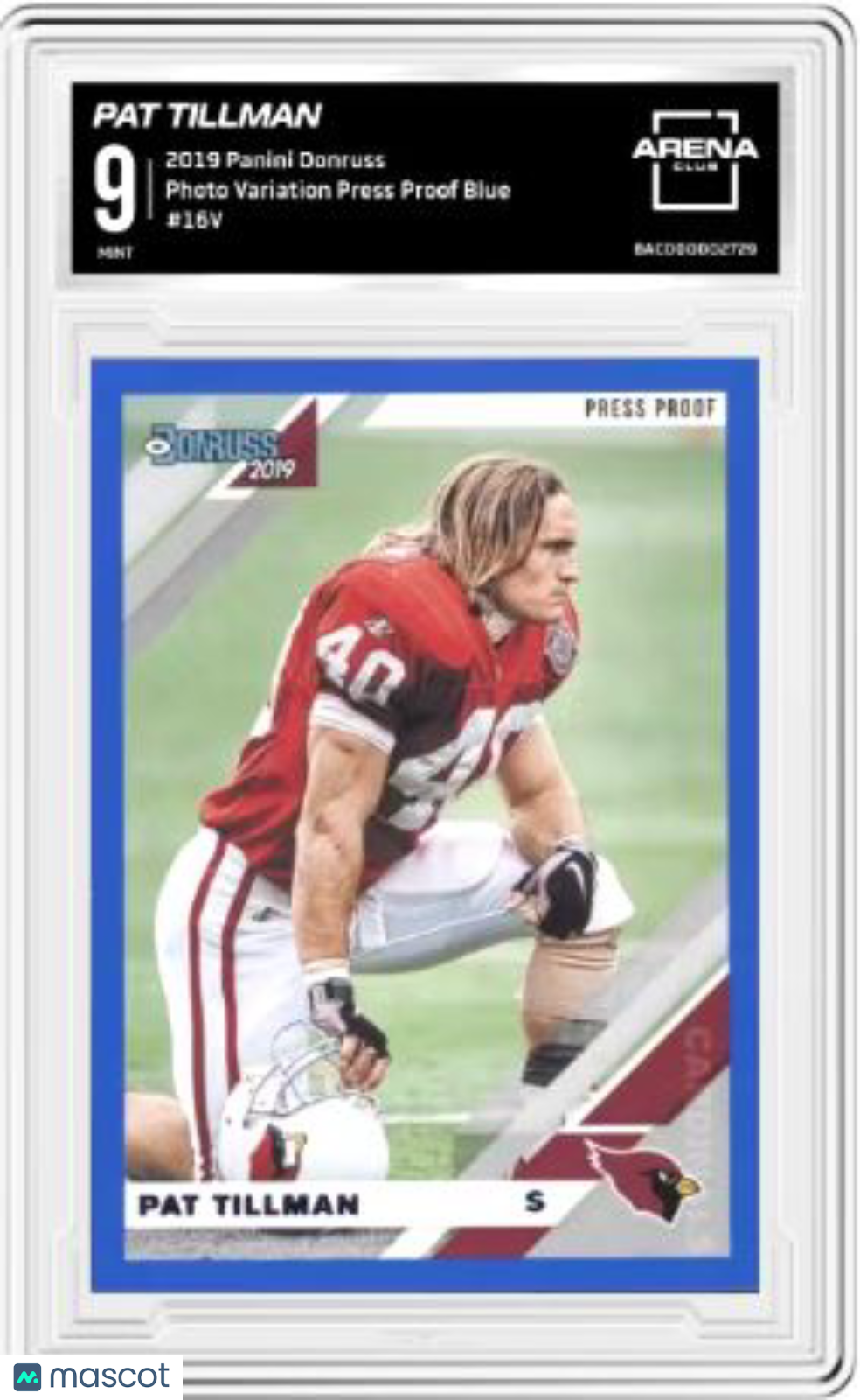 2019 Panini Donruss Pat Tillman #16V Photo Variation Press Proof Blue AC 9