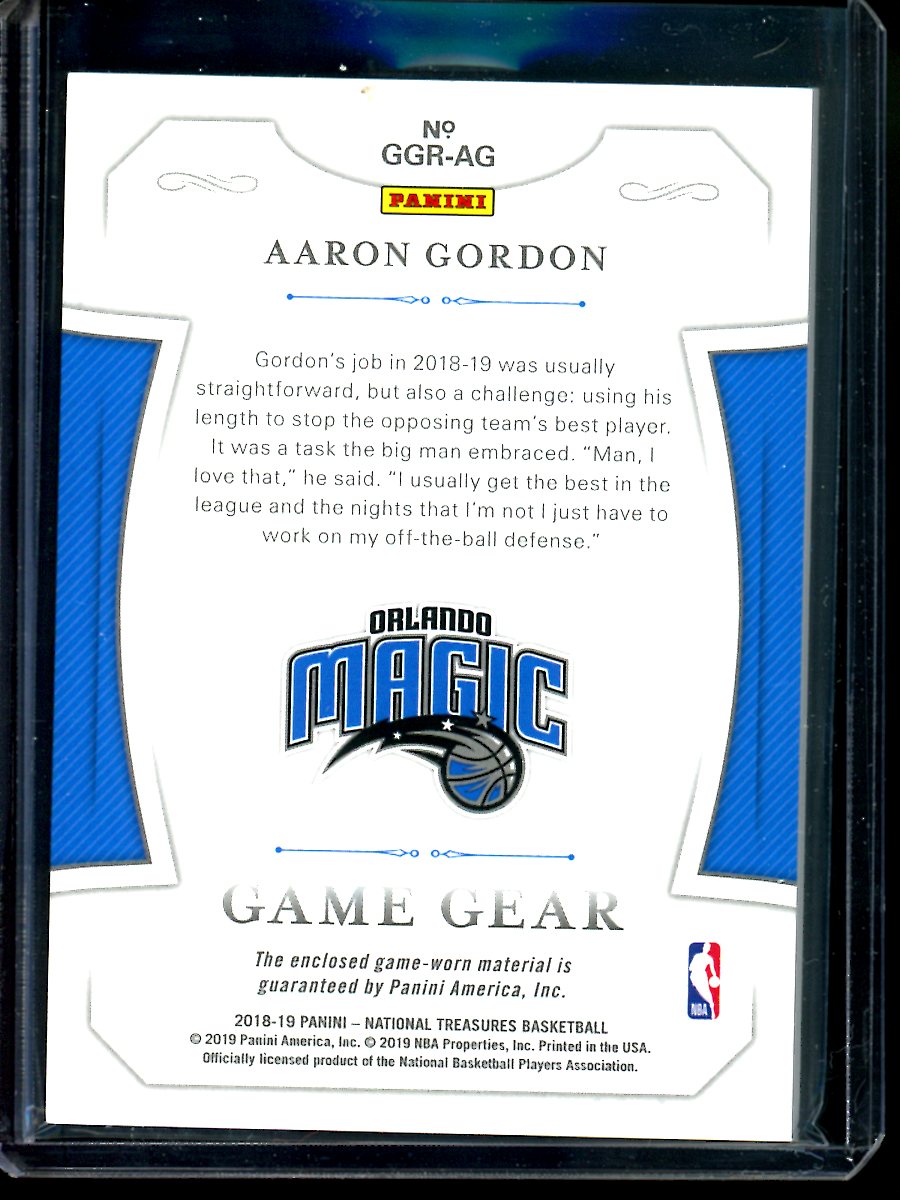 2018-19 Panini National Treasures Aaron Gordon #GGR-AG 16/99 Game Gear