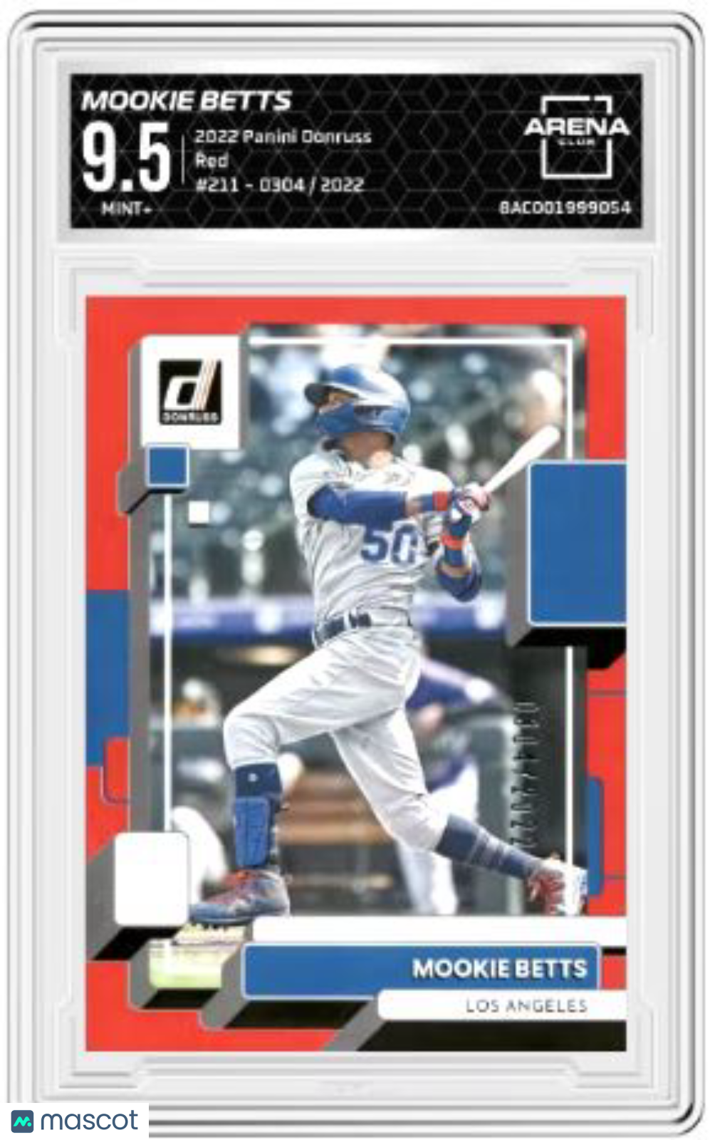2022 Panini Donruss Mookie Betts #211 Red 304/2022 Baseball Arena Club 9.5